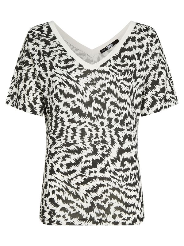 Karl Lagerfeld Karl Lagerfeld Тениска  черно / мръсно бяло