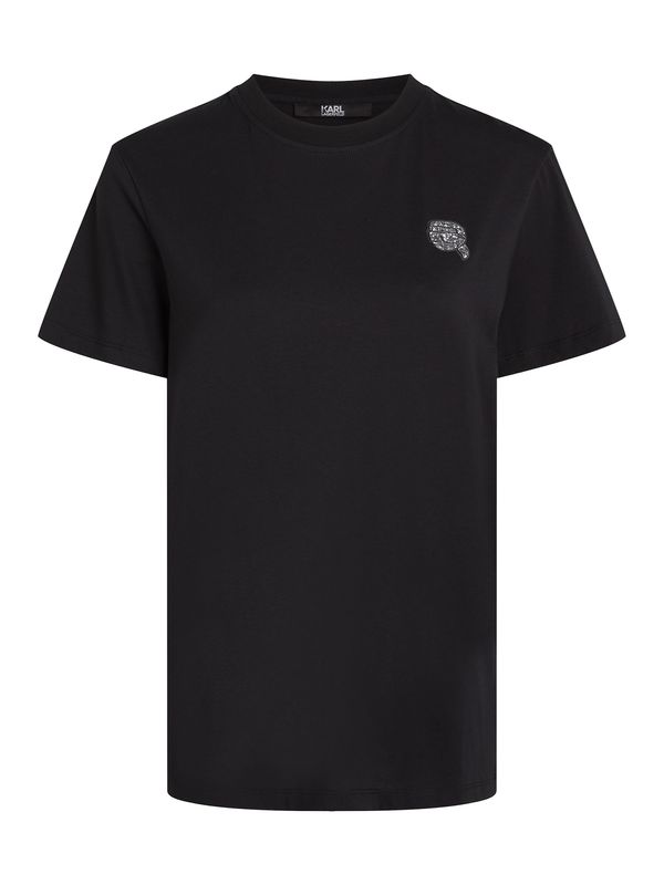 Karl Lagerfeld Karl Lagerfeld Тениска  черно / сребърно