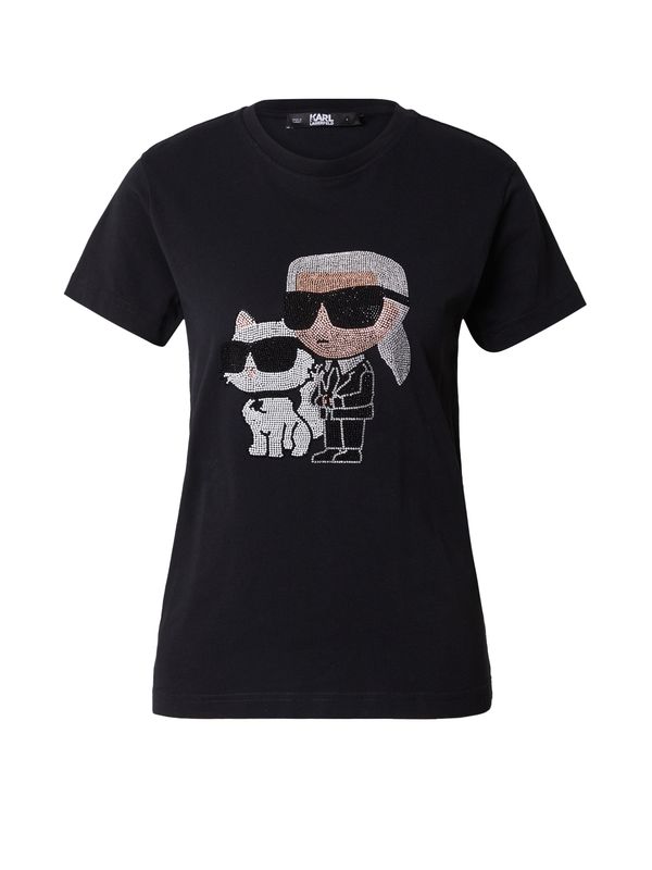 Karl Lagerfeld Karl Lagerfeld Тениска 'Ikonik 2.0'  бежово / черно / сребърно / бяло