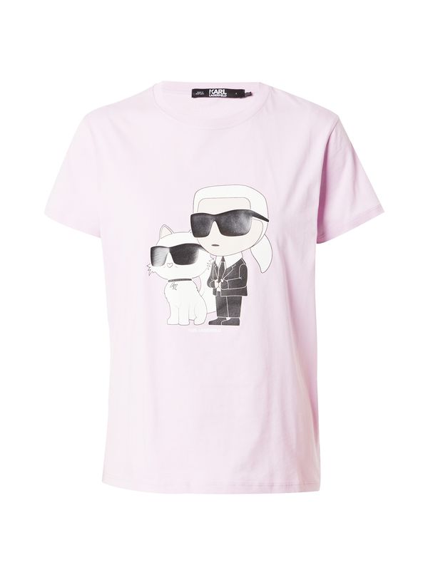 Karl Lagerfeld Karl Lagerfeld Тениска 'Ikonik 2.0'  бежово / лавандула / черно / бяло