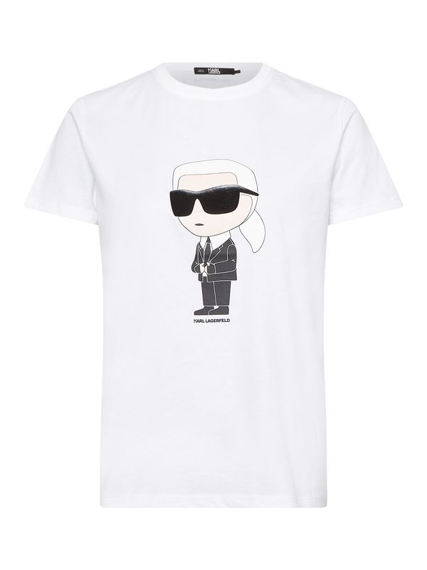 Karl Lagerfeld Karl Lagerfeld Тениска 'Ikonik 2.0'  кремаво / черно / мръсно бяло