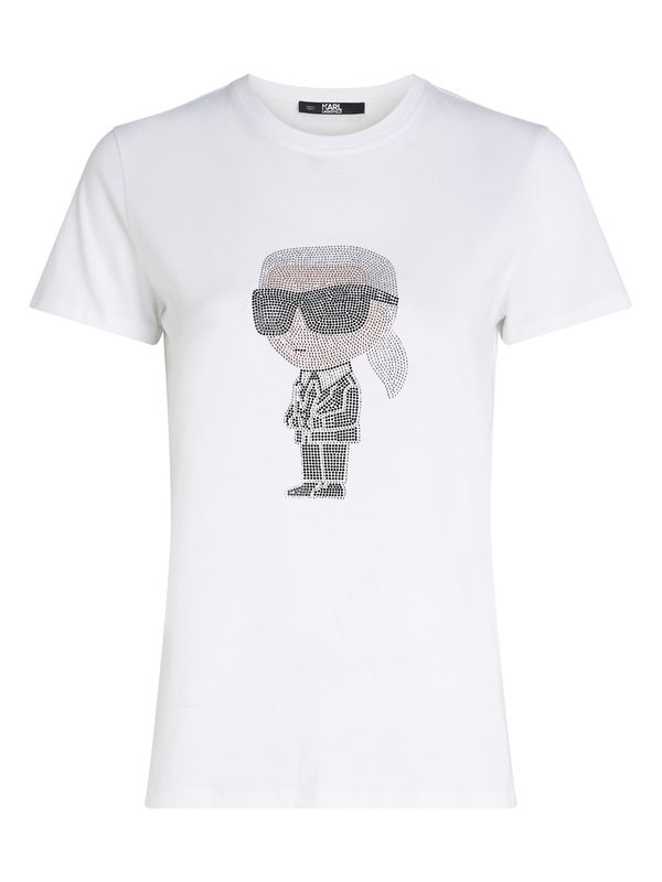 Karl Lagerfeld Karl Lagerfeld Тениска  сиво / бяло