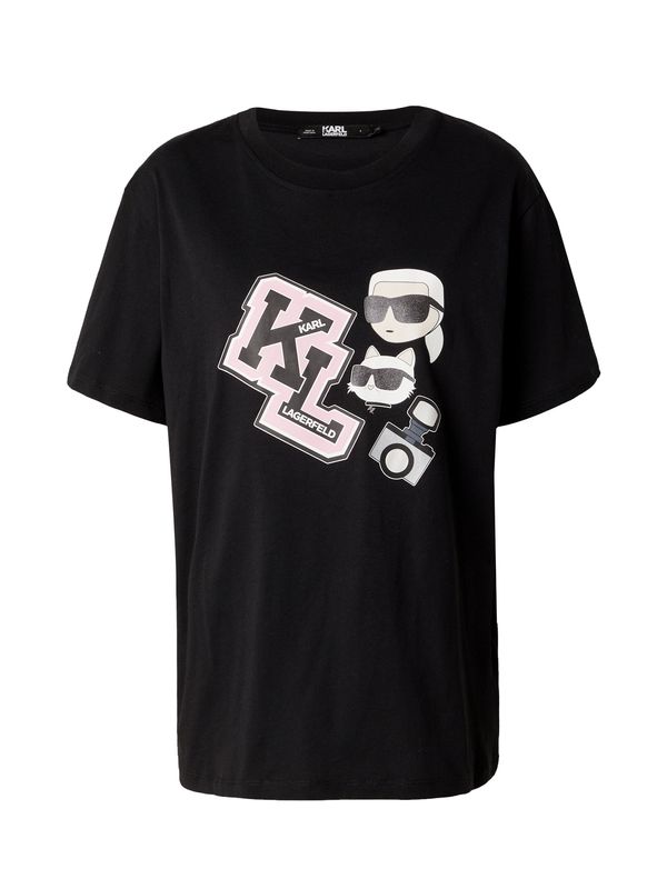 Karl Lagerfeld Karl Lagerfeld Тениска  тъмносиво / бледорозово / черно / бяло