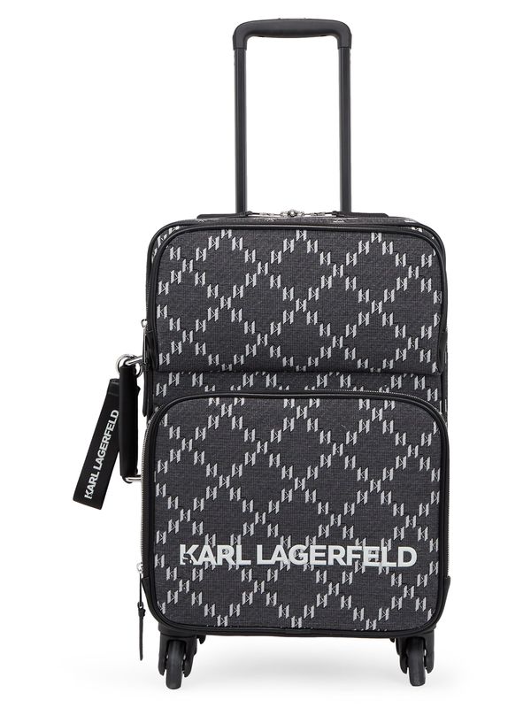 Karl Lagerfeld Karl Lagerfeld Троли чанта 'Monogram Jacquard 2.0'  сиво / бяло