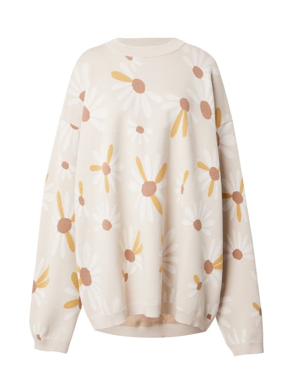 Karo Kauer Karo Kauer Пуловер  кафяво / горчица / бяло / бял памук