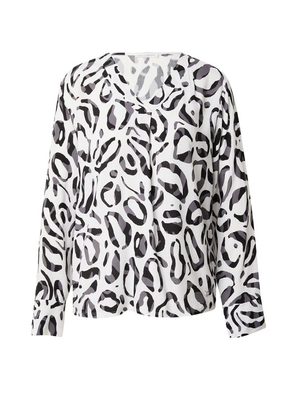 Key Largo Key Largo Блуза 'SAVAGE'  сиво / черно / бяло