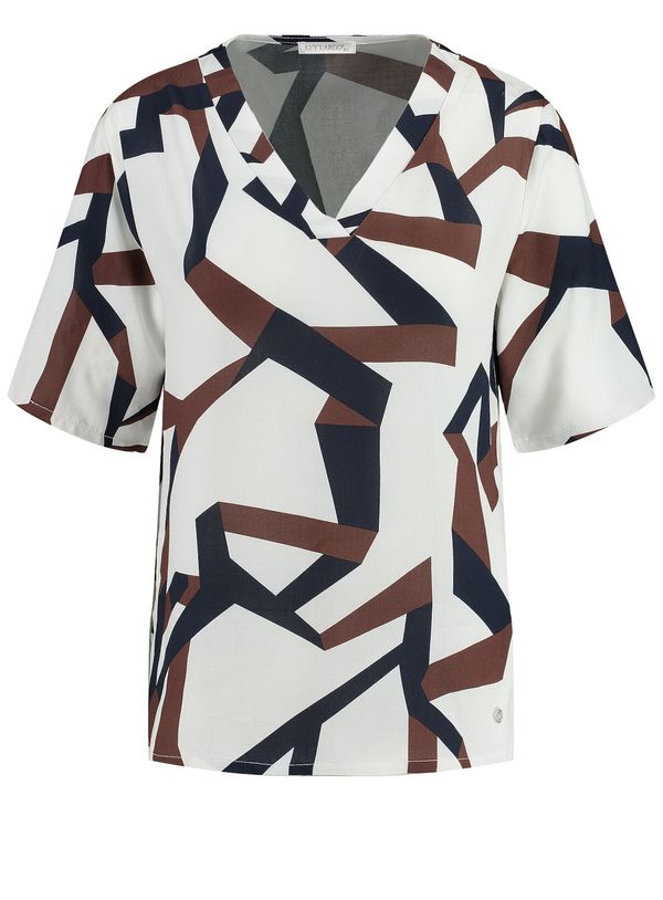 Key Largo Key Largo Блуза 'WB TINE'  кремаво / кафяво / черно