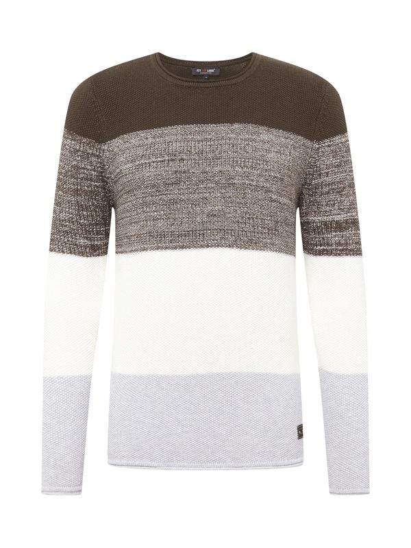 Key Largo Key Largo Пуловер 'Jogi'  бежово / антрацитно черно / светлосиво / тъмносиво