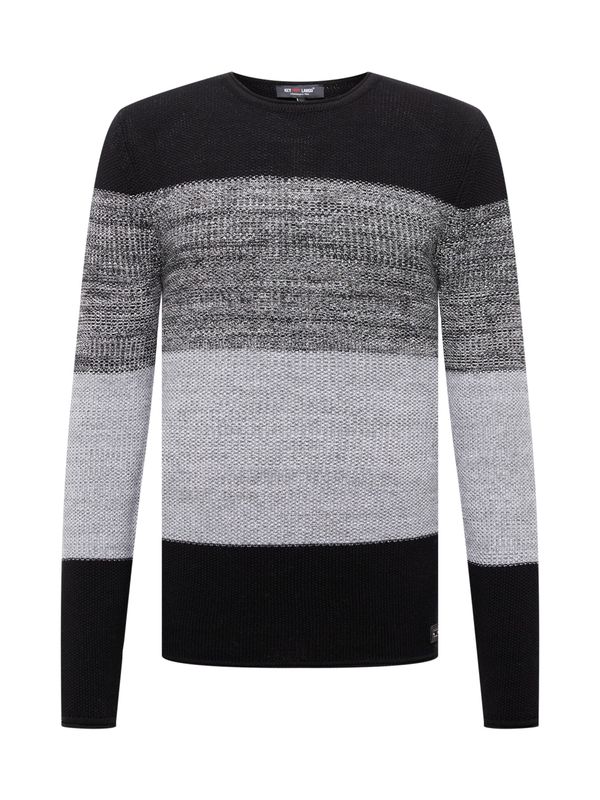 Key Largo Key Largo Пуловер 'Jogi'  сиво / сив меланж / черно