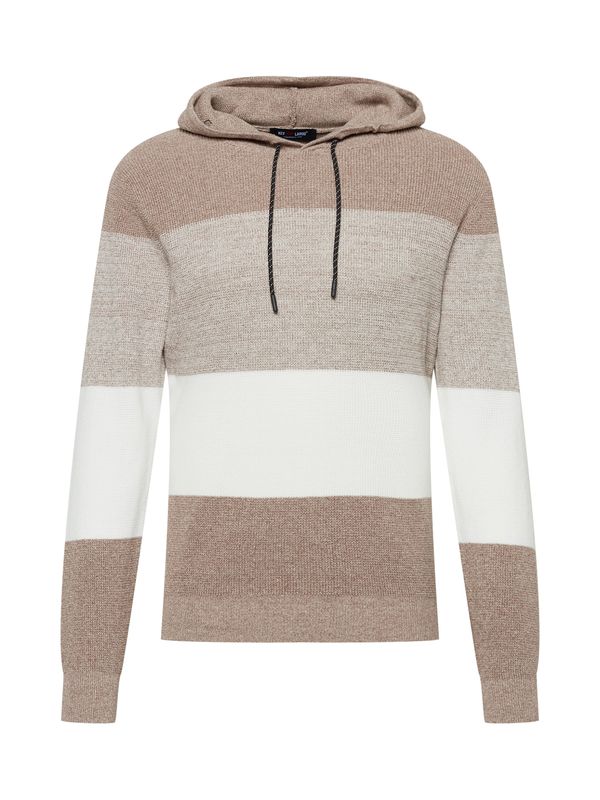 Key Largo Key Largo Пуловер 'Julian'  цвят "пясък" / кафяв меланж / бяло