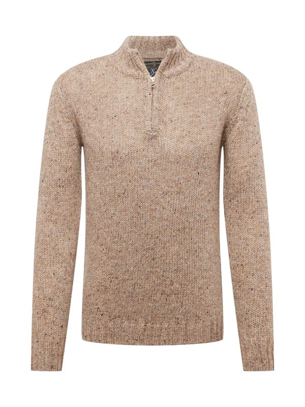 Key Largo Key Largo Пуловер 'SMITH'  сиво-кафяво / тъмносиво