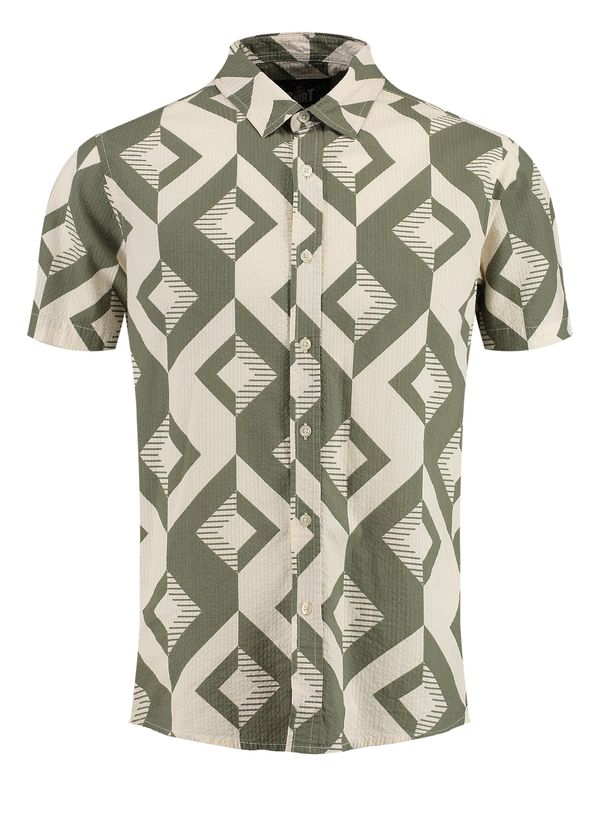 Key Largo Key Largo Риза 'TRACK'  екрю / зелено