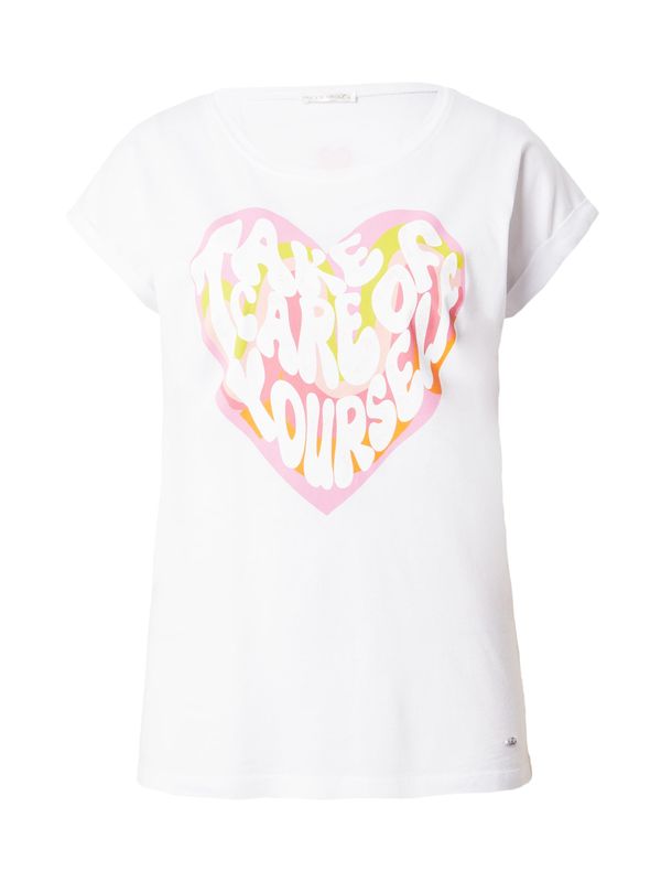 Key Largo Key Largo Тениска 'CAREFUL'  светлозелено / оранжево / светлорозово / бяло