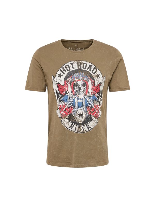 Key Largo Key Largo Тениска 'HOT ROAD'  синьо / каки / червено / черно