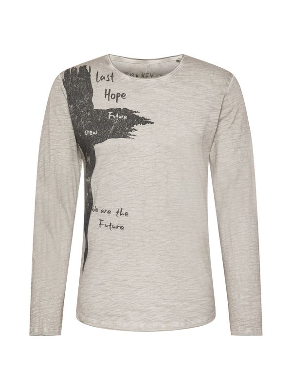 Key Largo Key Largo Тениска 'LEADER'  сив меланж / черно