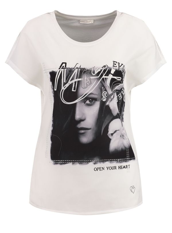 Key Largo Key Largo Тениска 'MAGIC '  сиво / черно / бяло