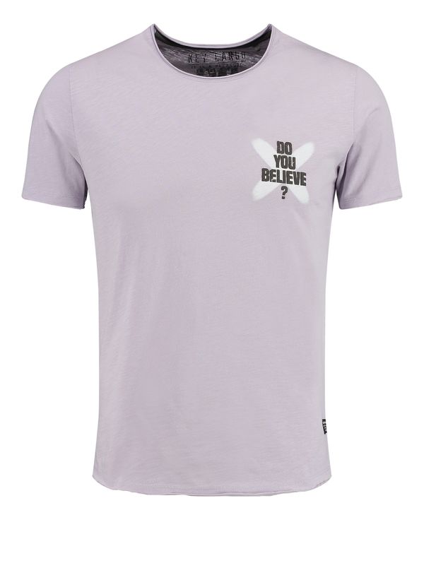 Key Largo Key Largo Тениска 'MT BELIEVE'  лавандула / черно / бяло