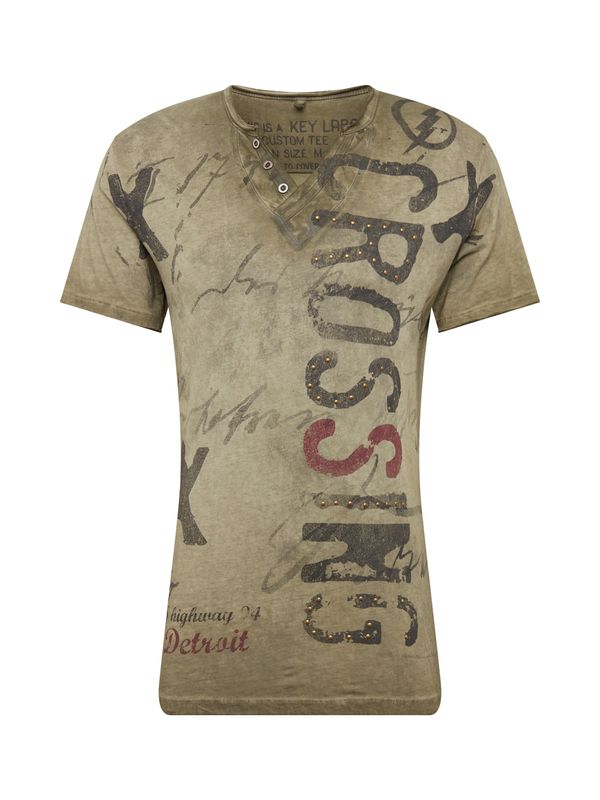 Key Largo Key Largo Тениска 'MT HIGHWAY'  тъмносиво / каки