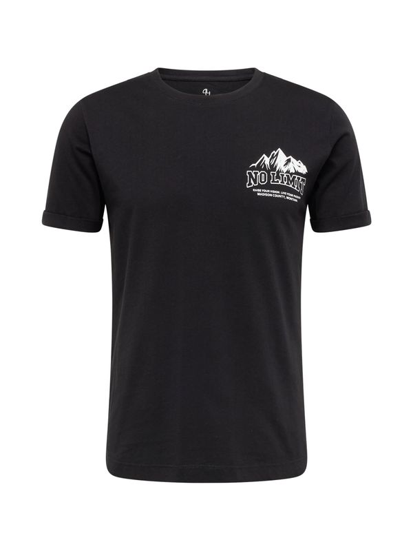 Key Largo Key Largo Тениска 'MT NO LIMIT'  черно / бяло