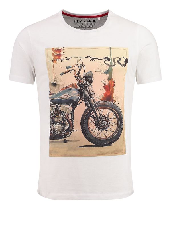 Key Largo Key Largo Тениска 'MT SPOKES'  бежово / бяло