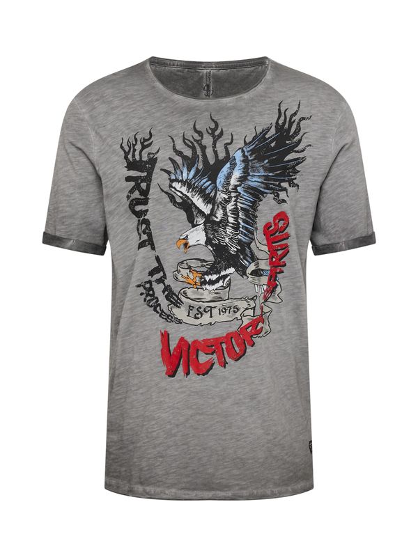 Key Largo Key Largo Тениска 'PROCESS'  светлосиньо / сив меланж / червено / черно