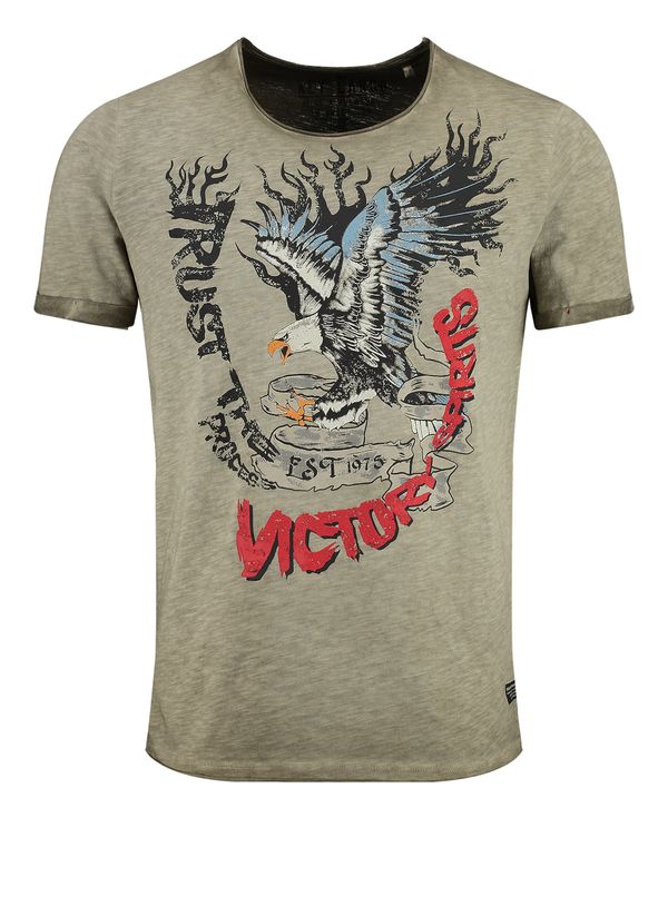 Key Largo Key Largo Тениска 'PROCESS'  зелено / пъстро