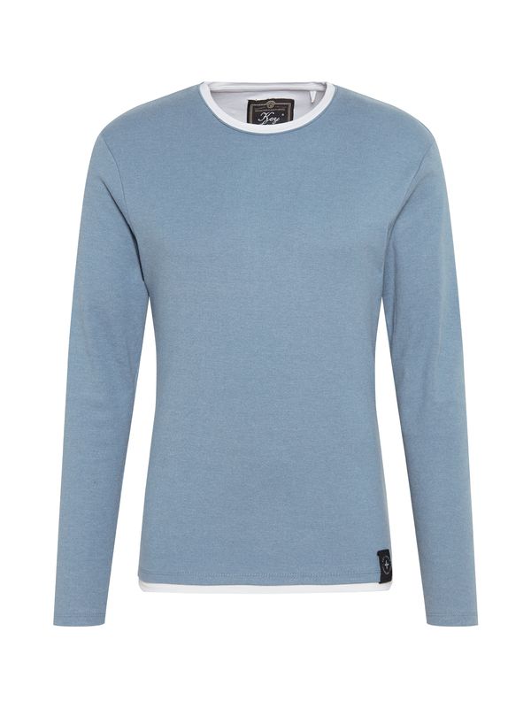 Key Largo Key Largo Тениска 'Sarasota'  опушено синьо / бяло