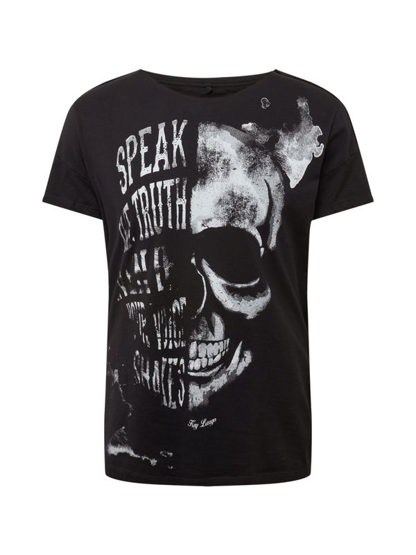 Key Largo Key Largo Тениска 'SPEAKER'  черно / бяло