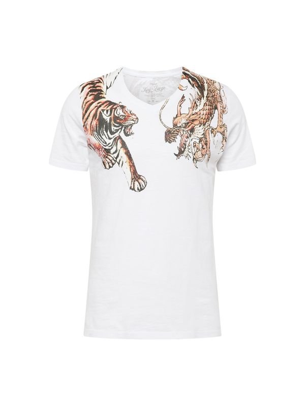 Key Largo Key Largo Тениска  светлокафяво / черно / бяло