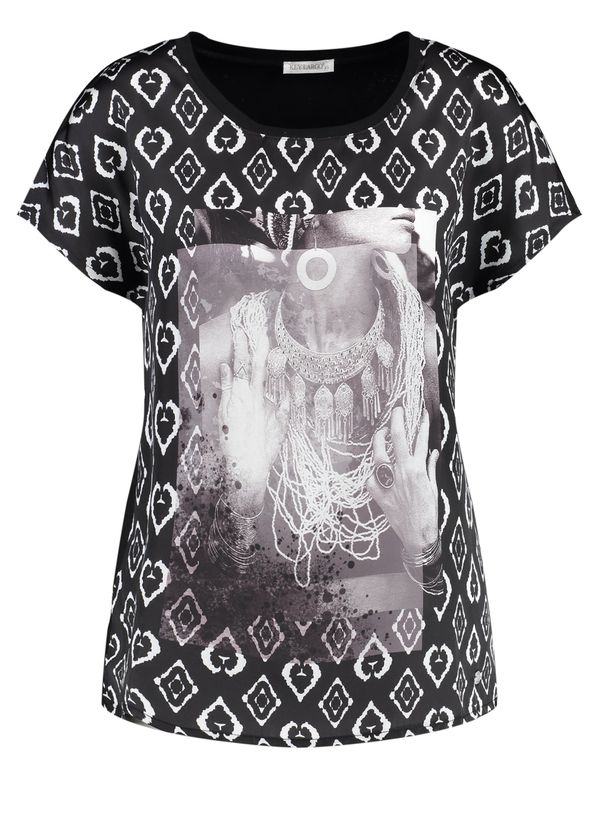 Key Largo Key Largo Тениска 'TIKKA '  сиво / черно / бяло