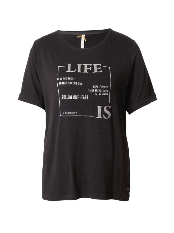 Key Largo Key Largo Тениска 'VIDA'  черно / сребърно