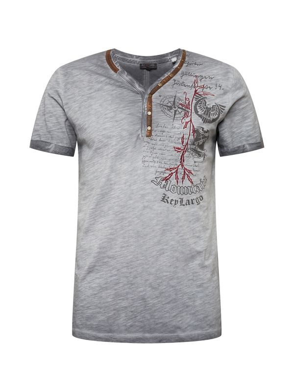 Key Largo Key Largo Тениска 'WEATHER'  кафяво / сиво / антрацитно черно / бордо