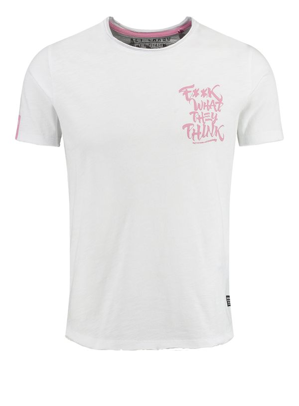 Key Largo Key Largo Тениска 'WHAT'  светлорозово / бяло