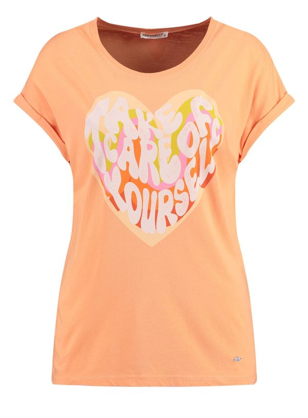 Key Largo Key Largo Тениска 'WT CAREFUL'  жълто / оранжево / розово