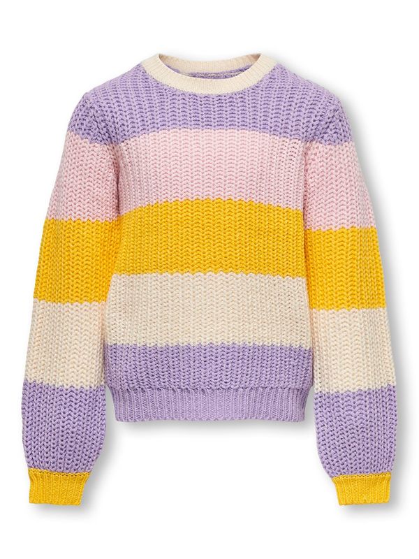 KIDS ONLY KIDS ONLY Пуловер 'NIKKA'  бежово / жълто / лилав / бледорозово