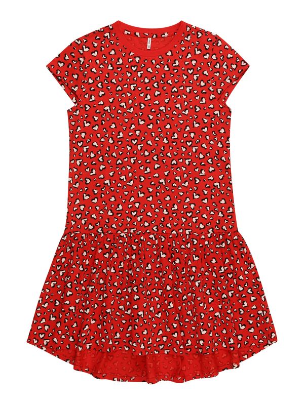 KIDS ONLY KIDS ONLY Рокля 'IDA'  огнено червено / черно / бяло