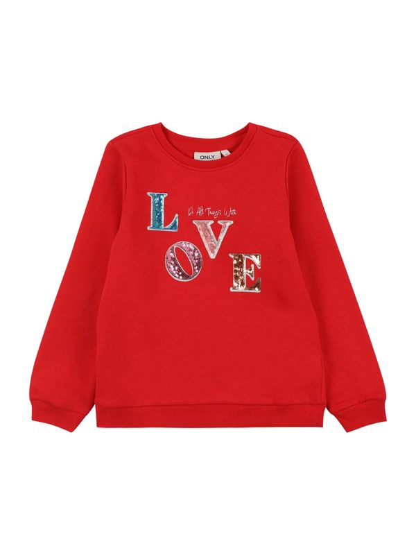 KIDS ONLY KIDS ONLY Суичър  светлосиньо / бледорозово / червено