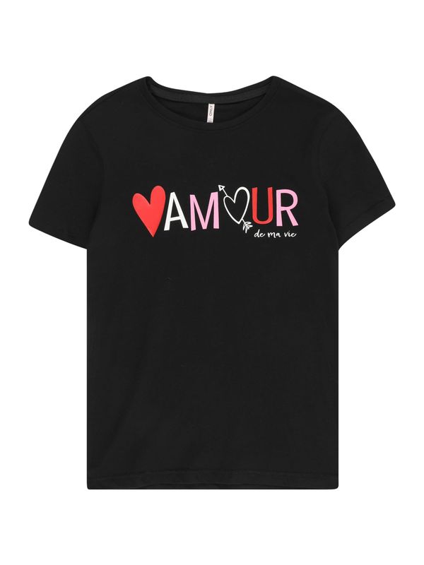 KIDS ONLY KIDS ONLY Тениска 'LOOVI'  жълто / бледорозово / червено / черно