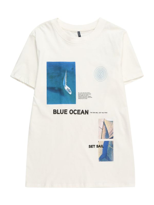 KIDS ONLY KIDS ONLY Тениска 'NILAS'  бежово / морскосиньо / черно / бяло