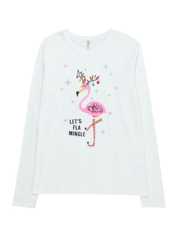 KIDS ONLY KIDS ONLY Тениска 'YRSA XMAS'  бледорозово / черно / сребърно / бяло