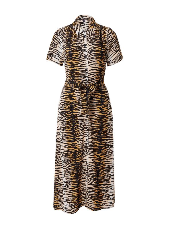 King Louie King Louie Рокля тип риза  бежово / карамел / черно / бяло