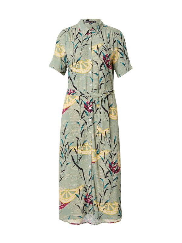 King Louie King Louie Рокля тип риза 'Olive'  тюркоазен / жълто / черно / бяло