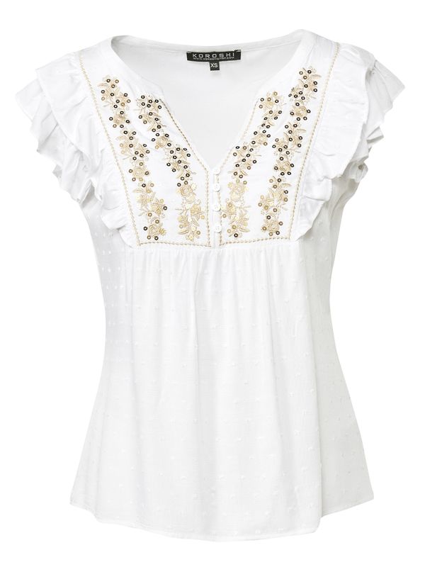 KOROSHI KOROSHI Блуза  бежово / злато / бяло