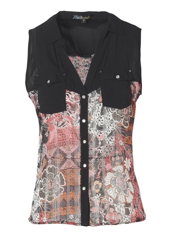 KOROSHI KOROSHI Блуза  червено / черно / бяло