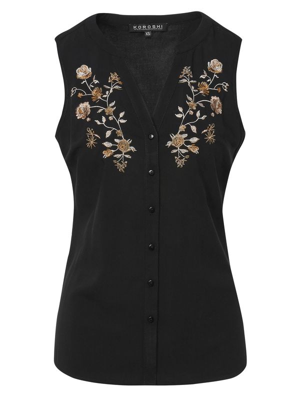 KOROSHI KOROSHI Блуза  екрю / златистожълто / черно