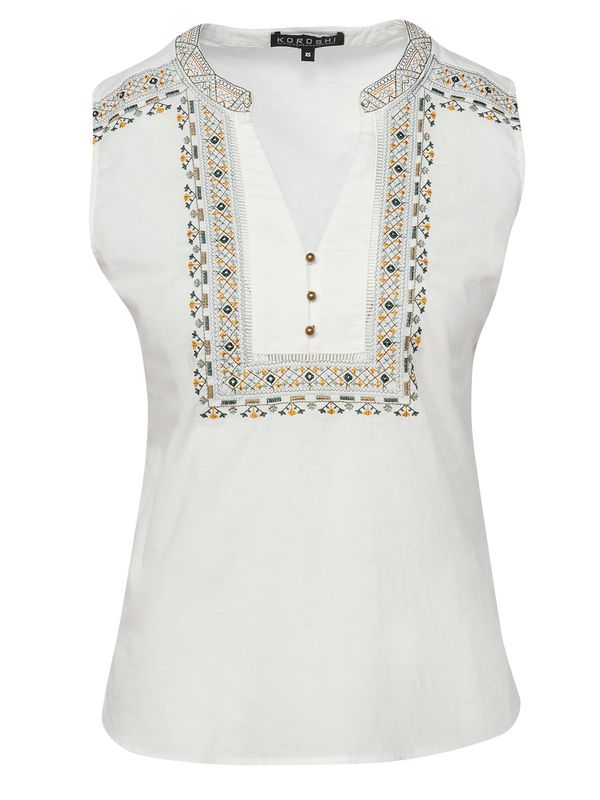 KOROSHI KOROSHI Блуза  шафран / зелено / бяло