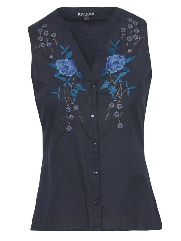 KOROSHI KOROSHI Блуза  синьо / нейви синьо