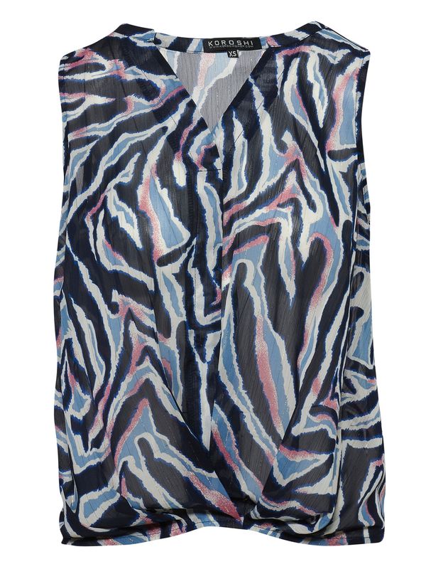 KOROSHI KOROSHI Блуза  синьо / светлосиньо / еосин / черно