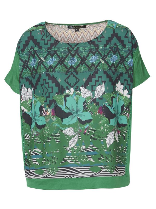 KOROSHI KOROSHI Блуза  смарагдово зелено / тъмнозелено / черно / естествено бяло