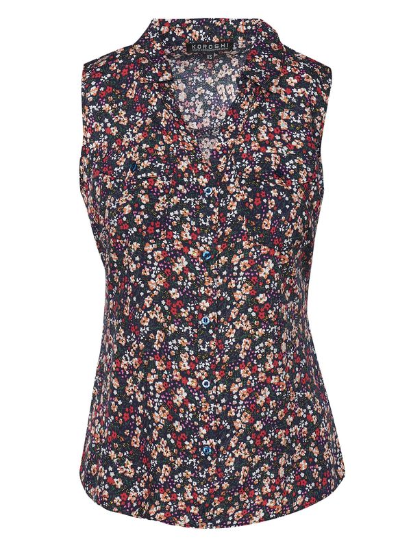 KOROSHI KOROSHI Блуза  тъмнозелено / циклама / тъмнооранжево / огнено червено / бяло